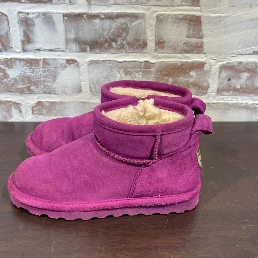 Bear paw Purple Suede Ankle Boots  youth size 1